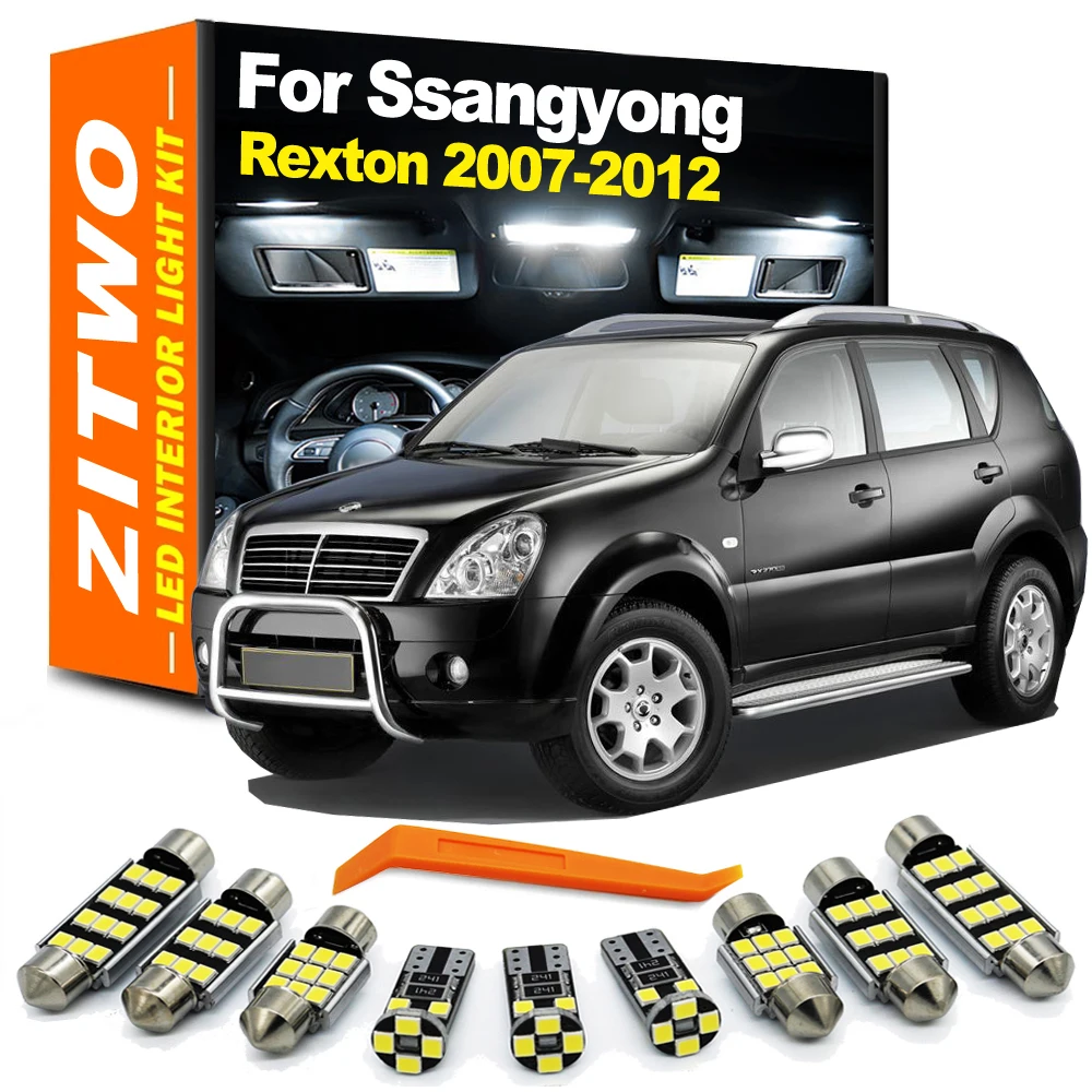 Kit de Luzes LED para Interior ZITWO com 11 Peças para Ssangyong Rexton 2007 2008 2009 2010 2011 2012, Lâmpada de Placa de Licença