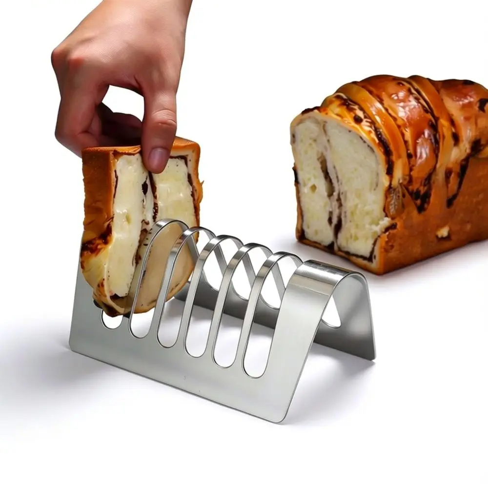 Stainless Steel Toast Slice Rack Bread Holder Kitchen Cooling Shelf Metal Organizer Stand For Home Kitchen Table