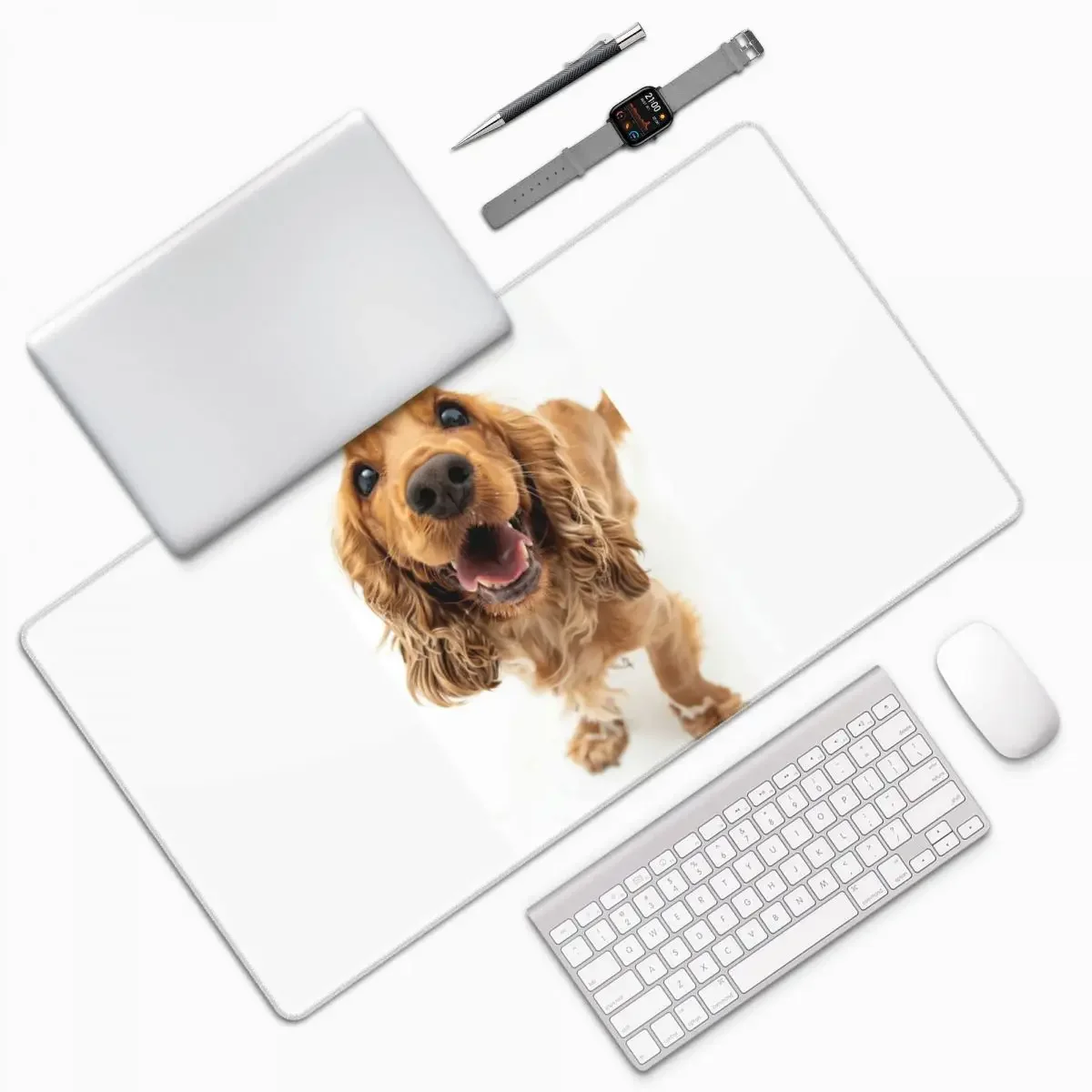 Tail Wagging Wisdom_ Nurturing Your Cocker Spaniel Spirit Grand tapis de souris pour ordinateur, tapis de souris pour clavier d'ordinateur, tapis de bureau pour PC portable et jeux