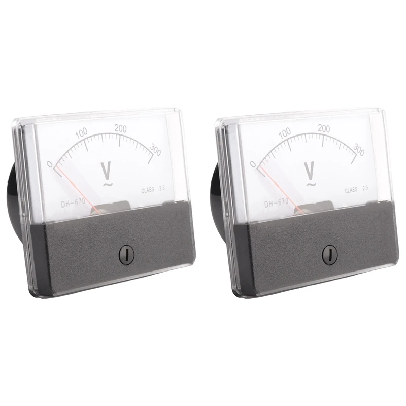 2X Rectangle AC 0-300V Gauge Analog Voltage Panel Meter Voltmeter DH670