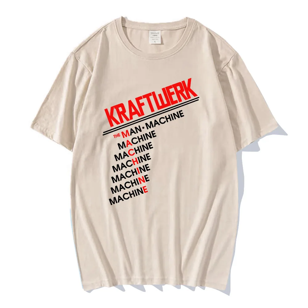 Music Group Kraftwerk Print T-shirt Summer Short Sleeve Cotton Tshirts for Male Unisex Streetwear Fashion Casual Graphic T Shirt