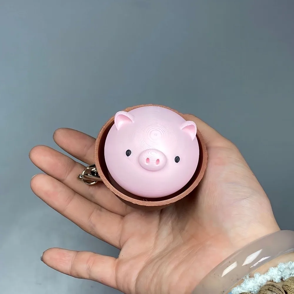 3D Printed Button Clicker Keyring Kawaii Pig Sensory Clicker Stress Relief Creative Cute Animal Clicker Gift Giving