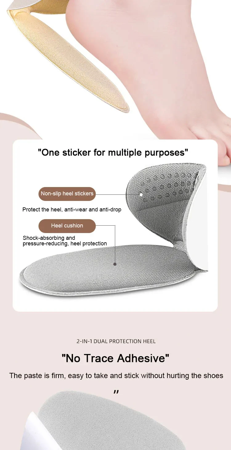 Rutschfeste Fersenaufkleber, Fersenschutz, Schuhe mit hohen Absätzen, Anti-Verschleiß-Einlegesohlen, Schuhversteller, halbe Einlegesohle für Damen, 2 Stück/6 Stück – Detail 5