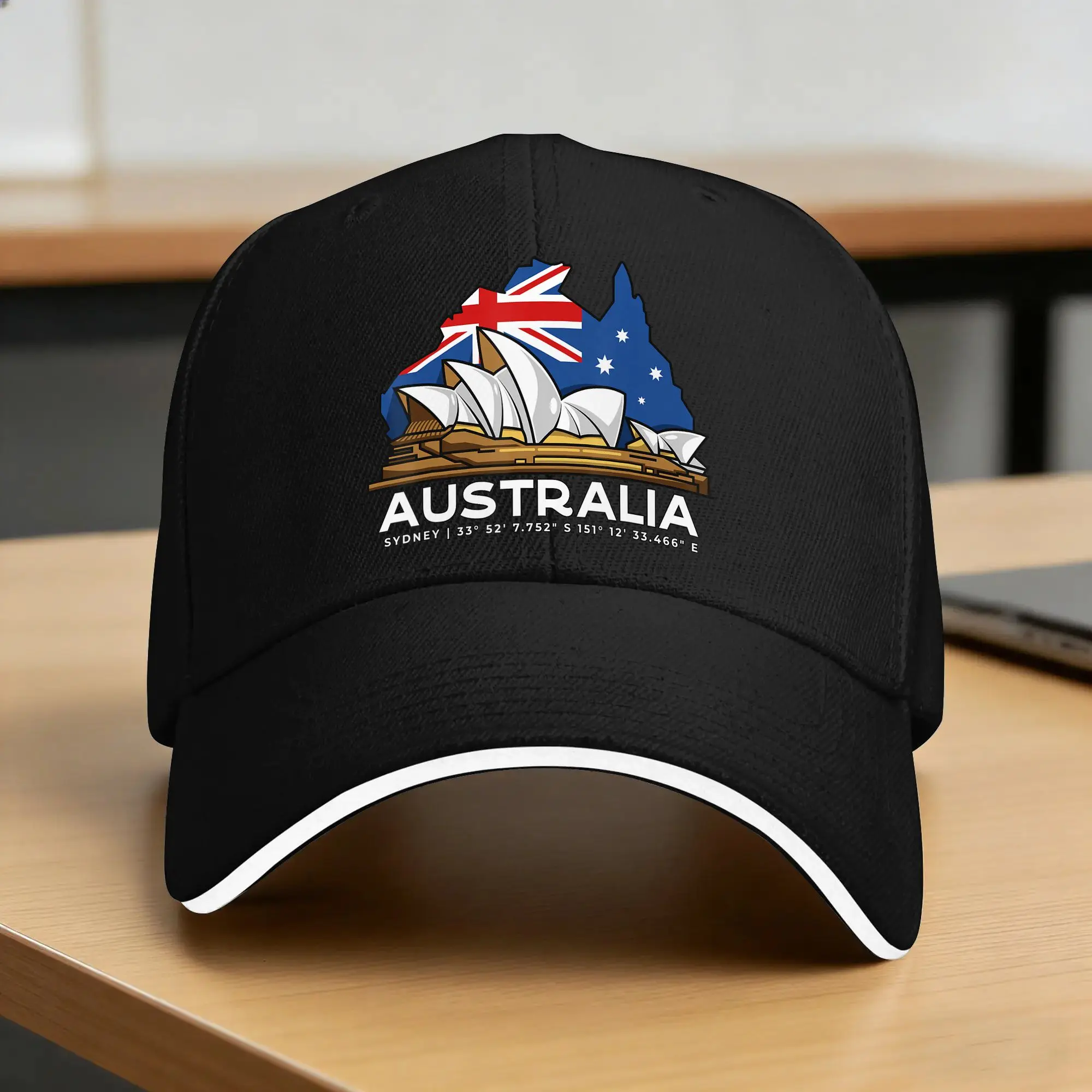 Australia Sydney  Coordinates Opera House Casual Baseball Cap Spring  Trucker Hat Wholesale Running Hippie Hip Hop Hats