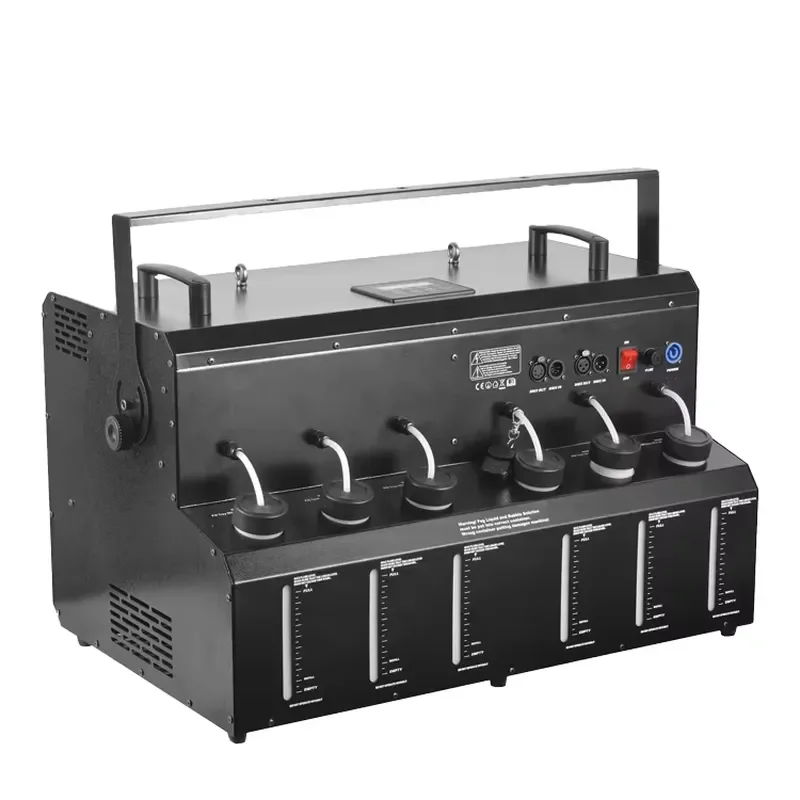 3000W 4 Hole Automatic RGBW Smoke Bubble Machine with Remote Control Aluminum Electric for Stage Party DJ Disco Lighting 4