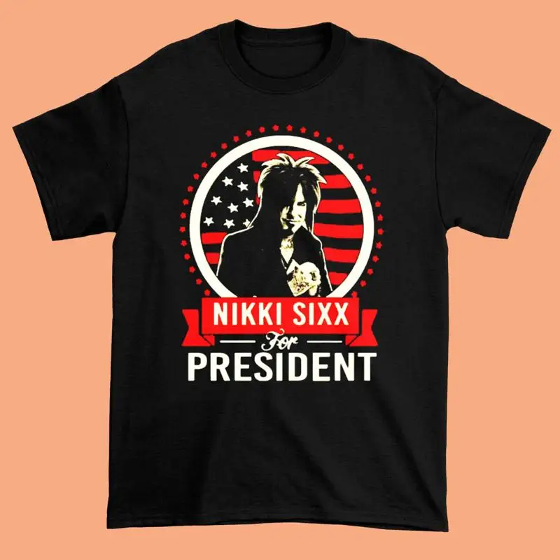تي شيرت Nikki Sixx للرئيس الجديد من القطن باللون الأسود بجميع المقاسات Ng2507
