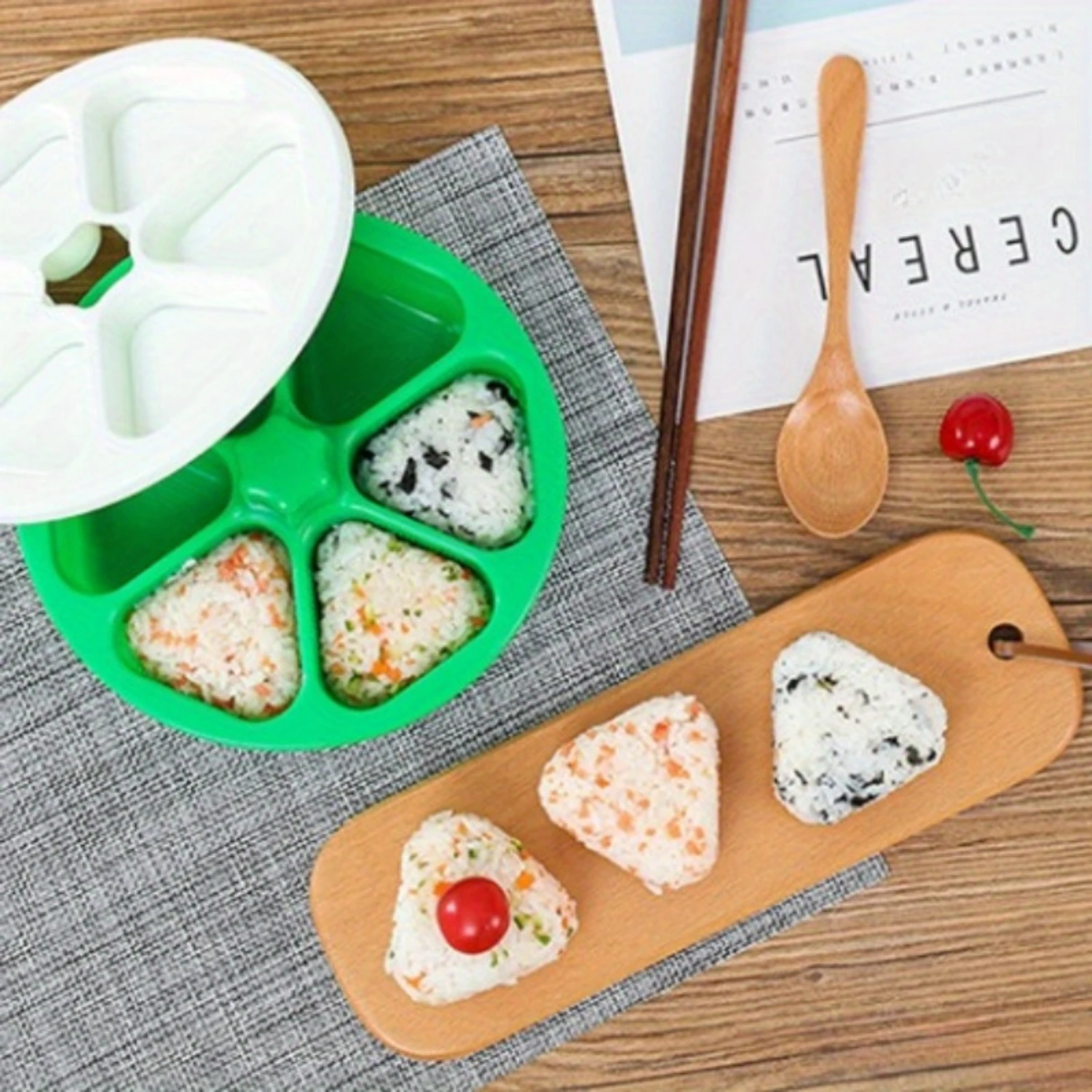 Ball Bento Box Sushi Grinder Six-in-One Seaweed Rice Ball Making Tool Mold - Sushi Shop Kitchen Household Baking Party Supplies