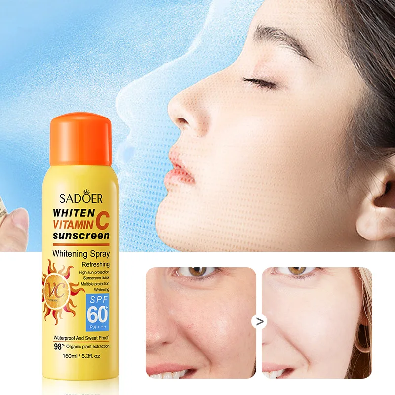 150ml Vitamin C Whitening Essence Sunscreen Spray Waterproof Body Moisturizing Hydrating Anti UV Spray Protection For Skin Care