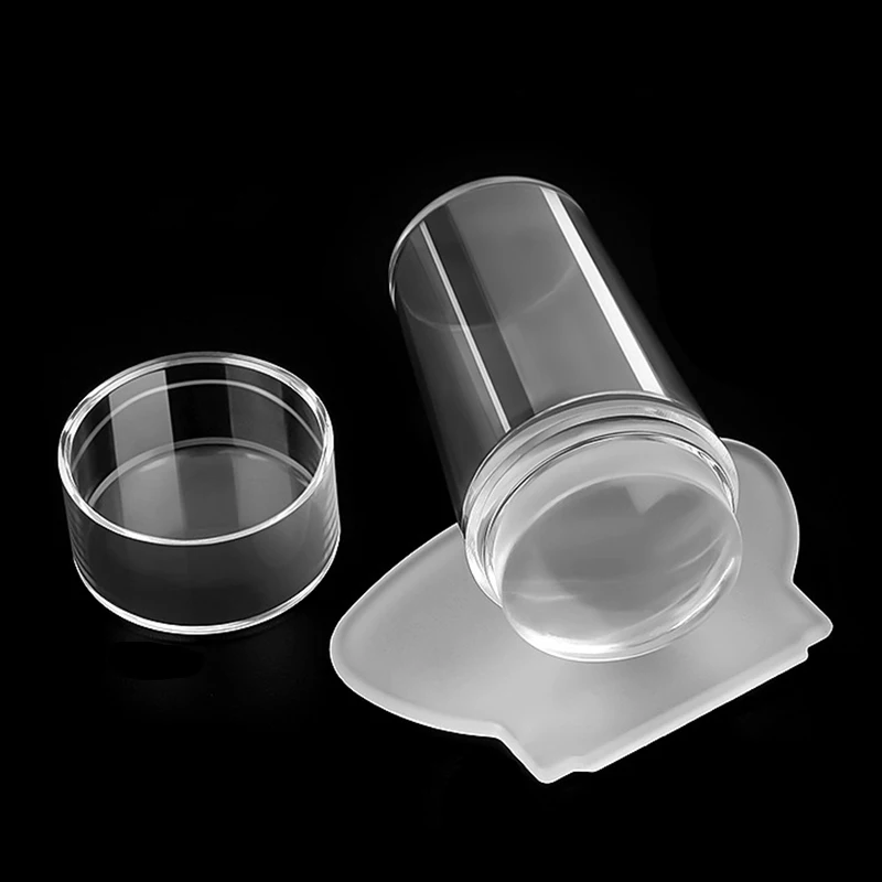 Nagelstempelplatten Pure Clear Jelly Nails Art Stamper Schaber Set Print Silikon Marshmallow Design Maniküre Zubehör Werkzeug