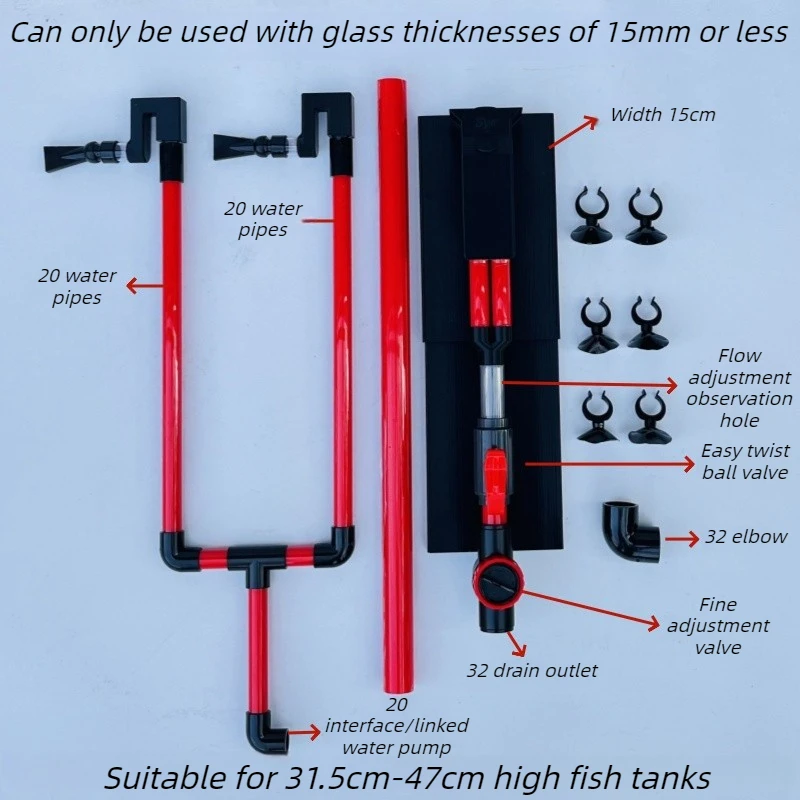 Siphon Aquarium Filter Double Bag Prevent Overflow Fish Tank Filters Aquariums Hang on Bottom Cleaner Fishbowl Filtration System view 2