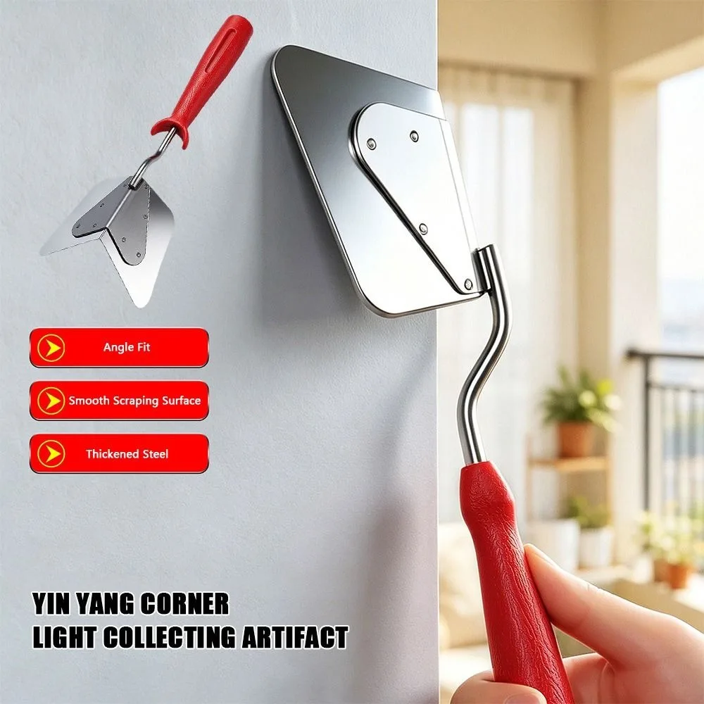 Thickened & Enlarged Corner Trowel Stainless Steel Wear Resistant Angle Tool Rust Proof Edge Trimming Triangle Plaster Tool