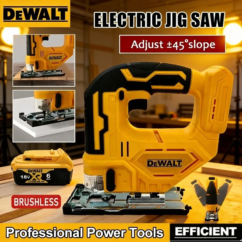 

Аккумуляторный бесщеточный лобзик Dewalt 2700 об/мин, портативный многофункциональный регулируемый электроинструмент для деревообработки, 18В