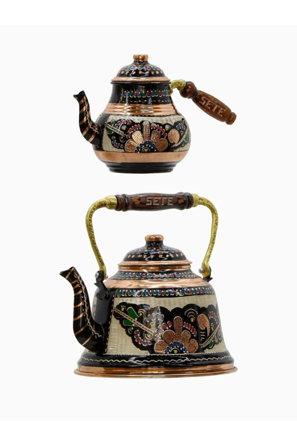 Dovi copper Tea pot Handmade embroidered nostalgic colorful Cooper Tea Pots Handmade