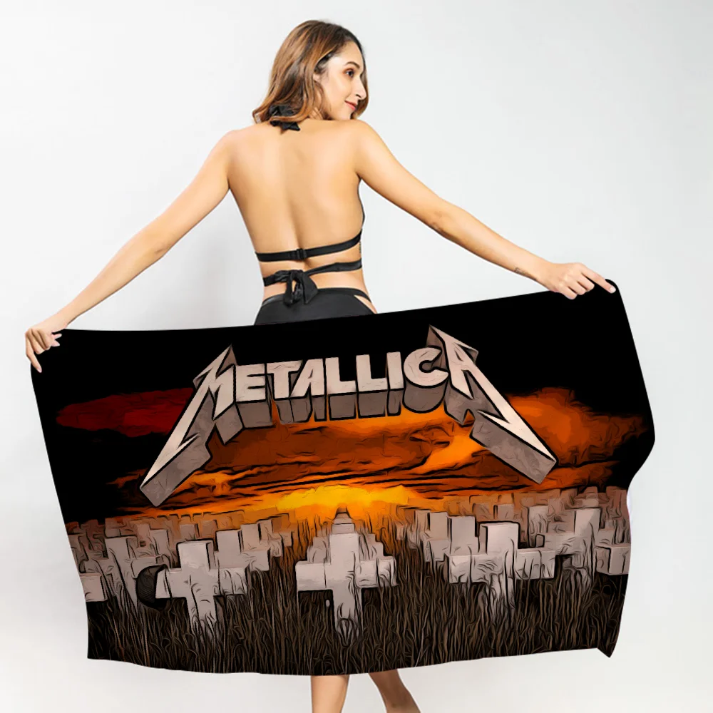 Rock M-Metallicas Beach Towel For Kids Personalized Bath Towel Pool Towel Vacation Gift Picnic Towel Party Gift