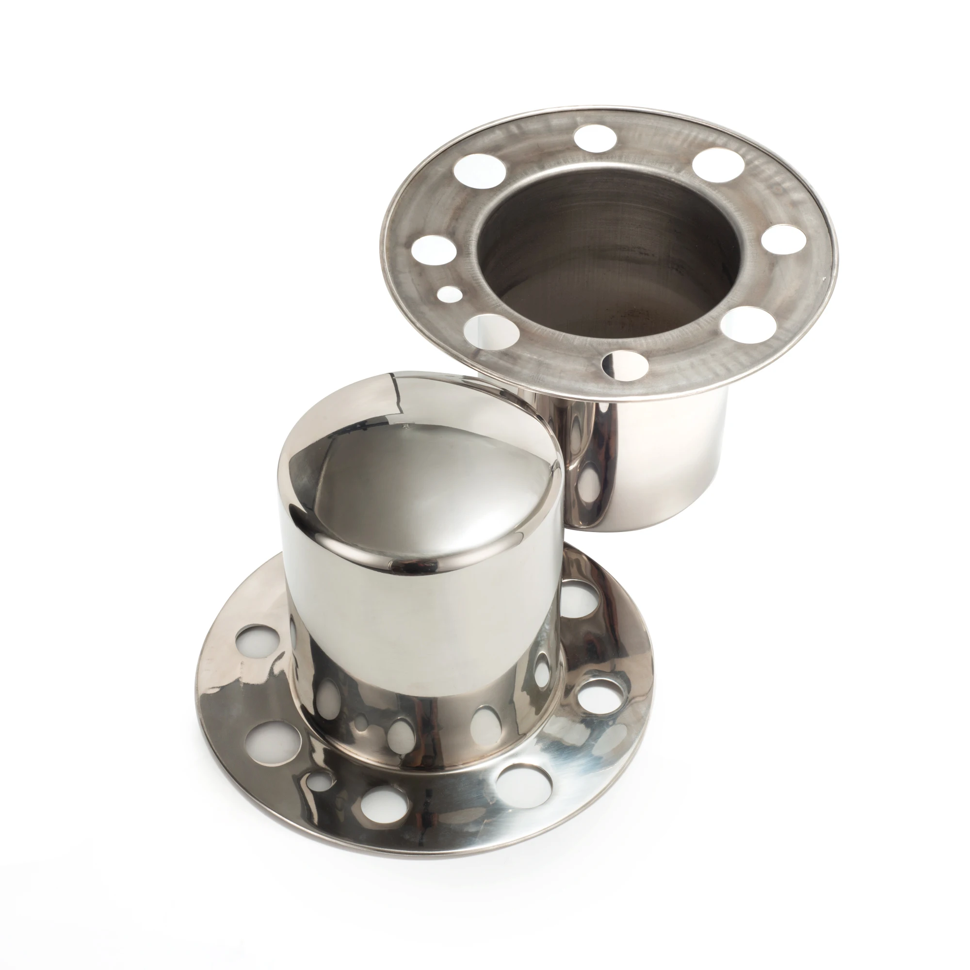 Eloxiumy 1pc or 2pcs 124.5mm Stainless Push Through Hub Center Caps FITS FRONT DUALLY ALCOA EAGLE ALLOYS 8 LUG WHEEL RIM CHROME