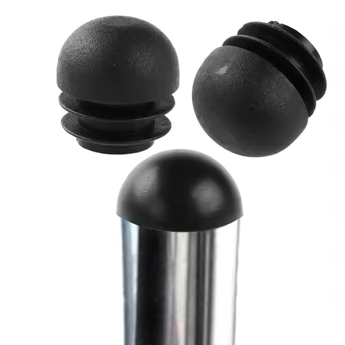 4pcs Spherical Head Black Plastic Round Head Tube Hole Plugs Chair Leg Caps Insert Plugs Floor Protector Furniture Bottom Covers - Image 5