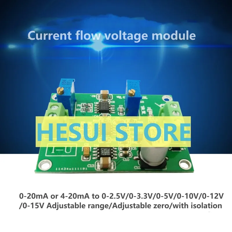 The current voltage module signal conversion conditioning IU converts 0/4-20mA to 0-10V transmitter