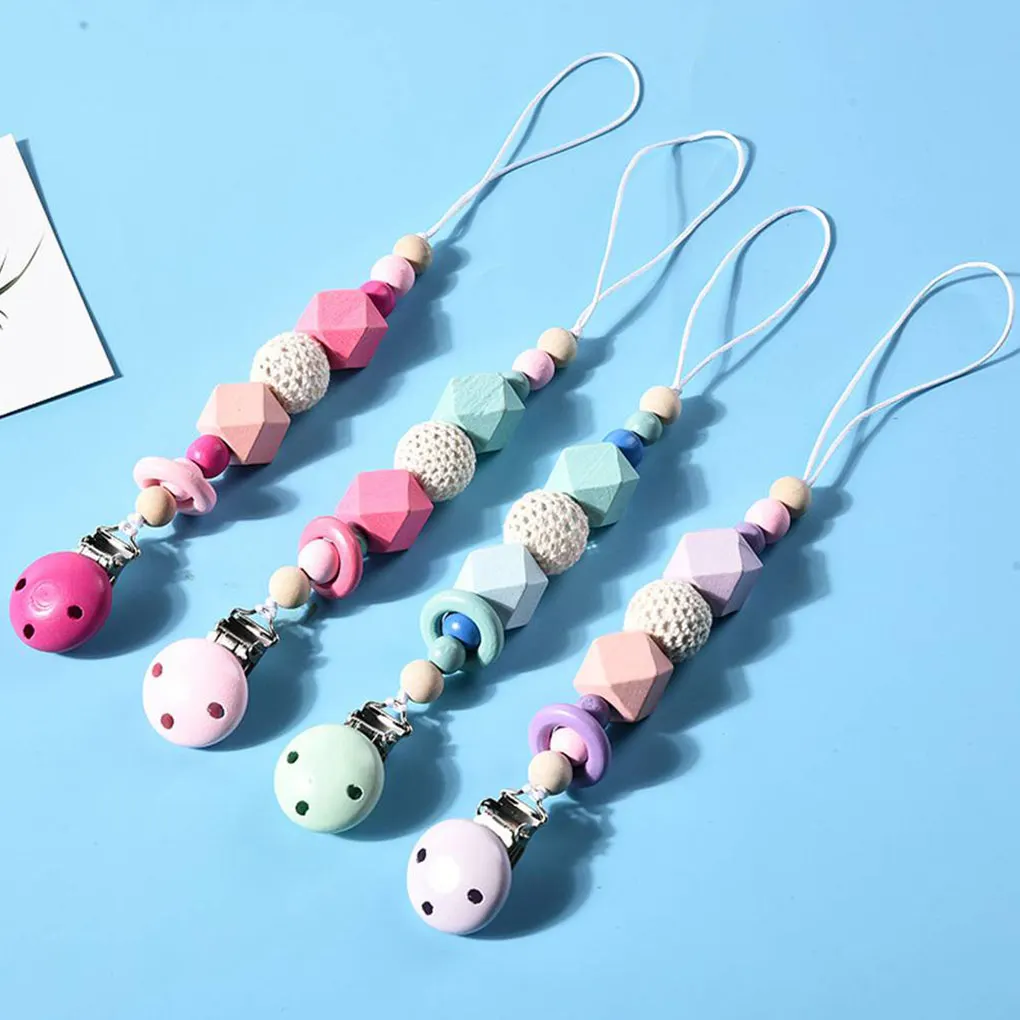 Clips de sucette en bois pour bébés filles et garçons, porte-perles de dentition, jouets TeWindsor, bavoir bave, cadeau