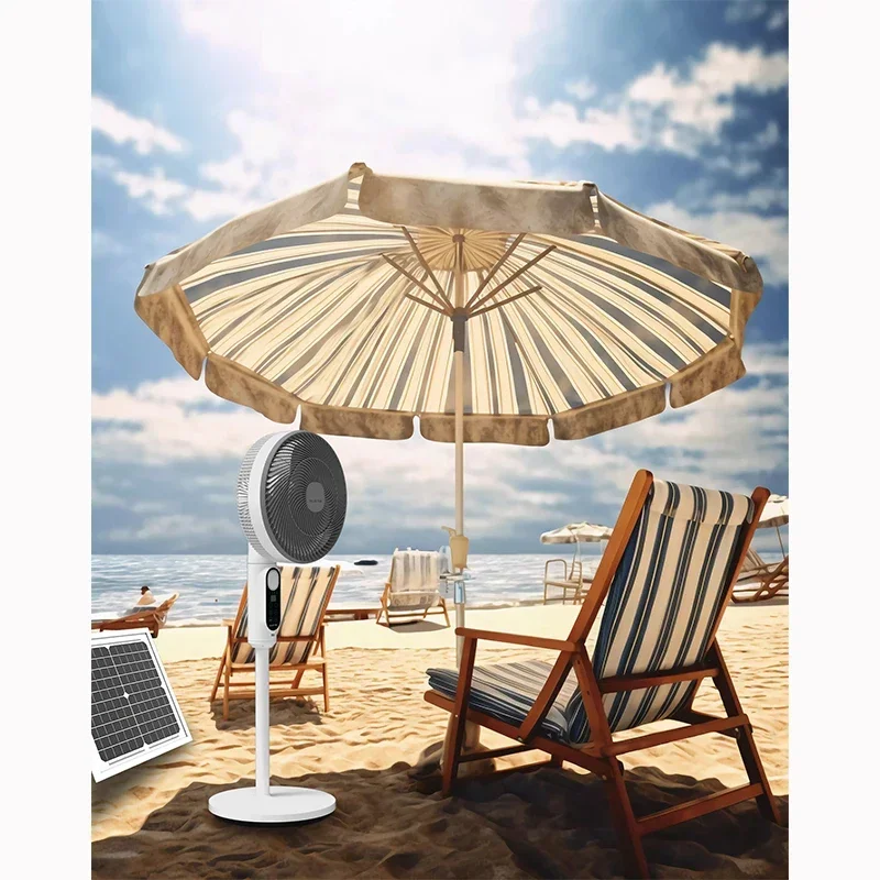 Solar Air Circulation Fan with Mosquito Repellent Light Household Outdoor Camping Timing Floor Fan USB Phone Charging