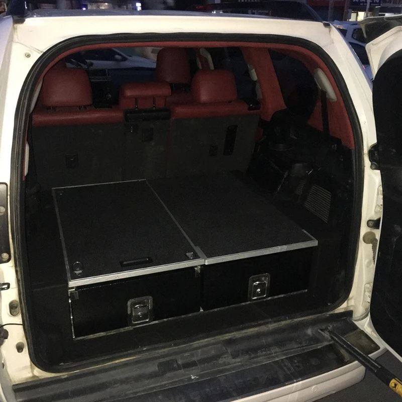 Best Back Custom Slide Out Large Space Rear Bed Storage Double Drawer System