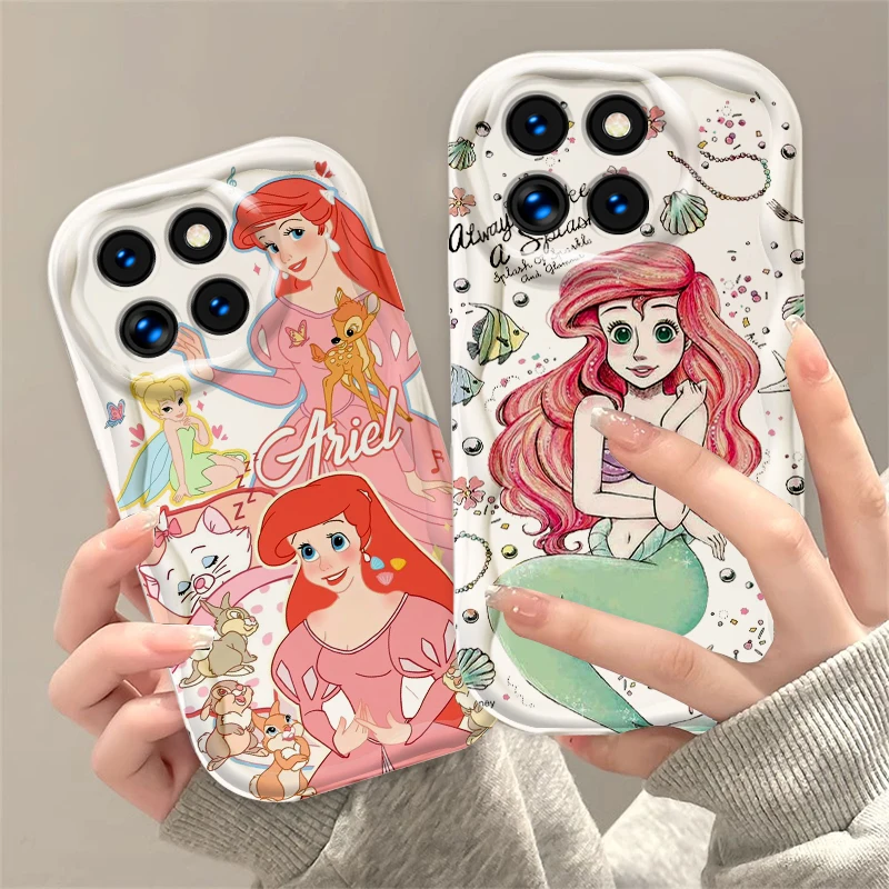 

The Little Mermaid Cute For Xiaomi Mi 14 12 12T 11 Lite Poco M6 X6 X5 X4 X3 M3 F4 Pro GT NFC 5G Wave Oil Funda Phone Case