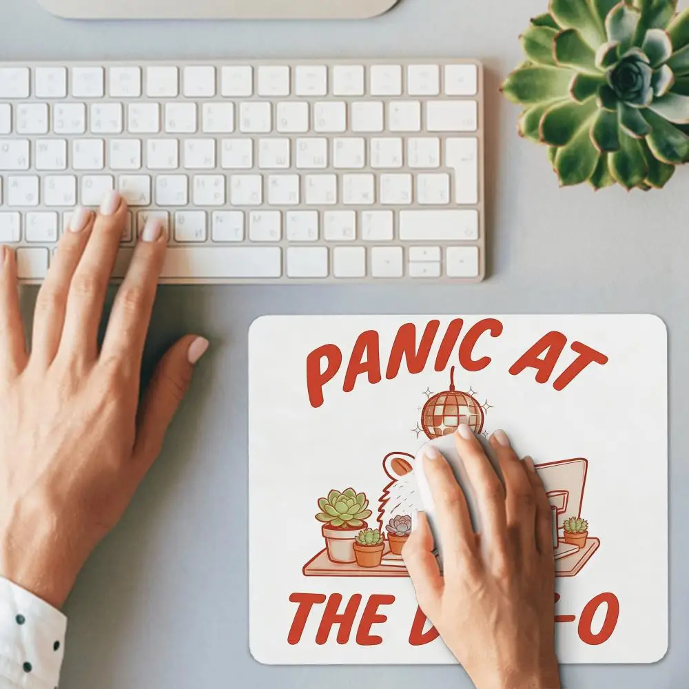 HYBXAXC Work Panic Disco Ball Funny Coworker Gift Small Mouse Pad Thickened Desktop Computer Keyboard Wireless Boy Girl Gift