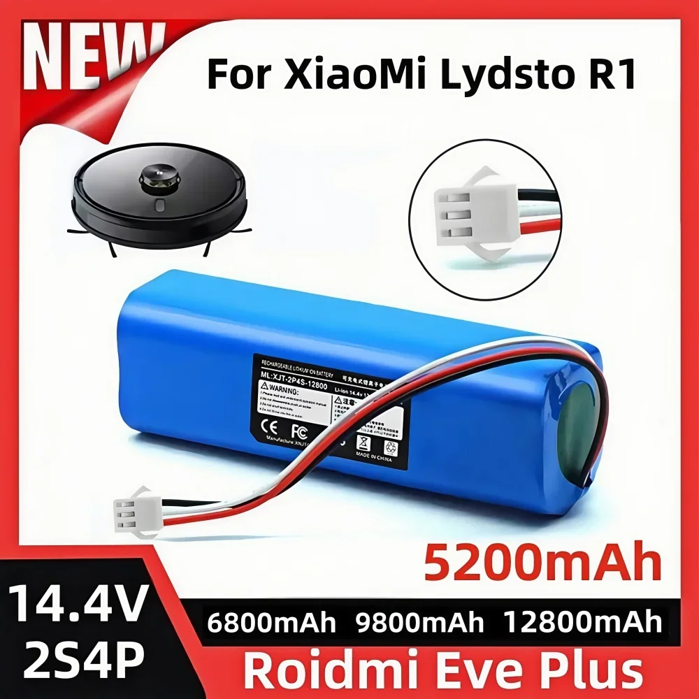 

14,4 В 2P4S литий-ионный аккумулятор 5200 мАч для XiaoMi Lydsto R1 Viomi S9 Roidmi Eve Plus робот-пылесос 18650 литиевая батарея