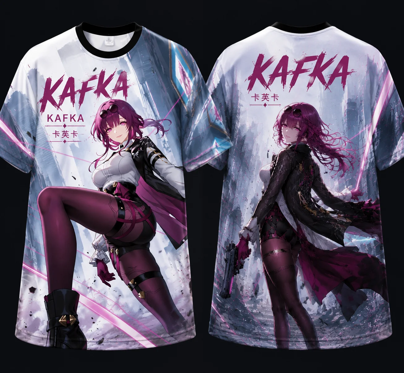 Popular Game Kafka Character Graphic T‑Shirt Unisex Casual 3D Full‑Print Short‑Sleeve Anime Cosplay Tee Tops