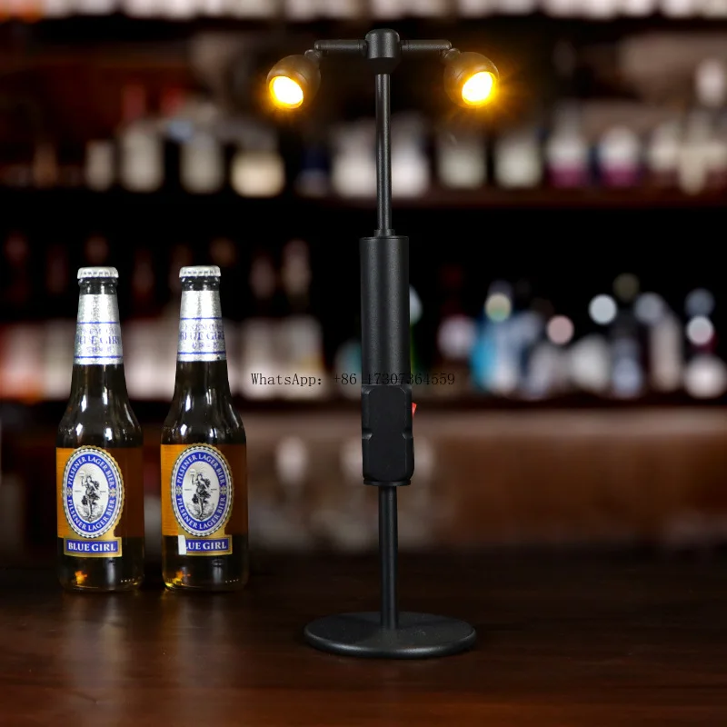 

LED bar desk lamp light luxury hotel cafe outdoor table lamp metal wrought iron charging night light double head spotlight