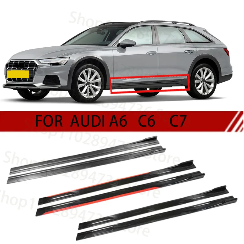 

FOR AUDI A6 C6 C7 2M Car Side Skirt Extension Plate Lip Separator Bumper 2.18M Racing Side Spoiler