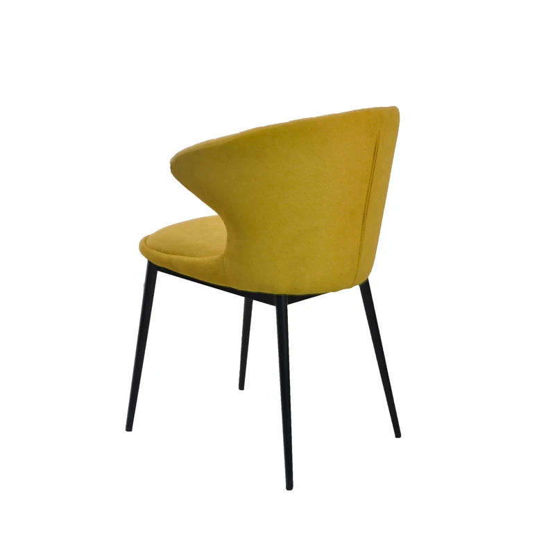 xx-Comfortable Upholstered Seat Luxury Soft Modern Fabric Dining Chair With Metal Legs*