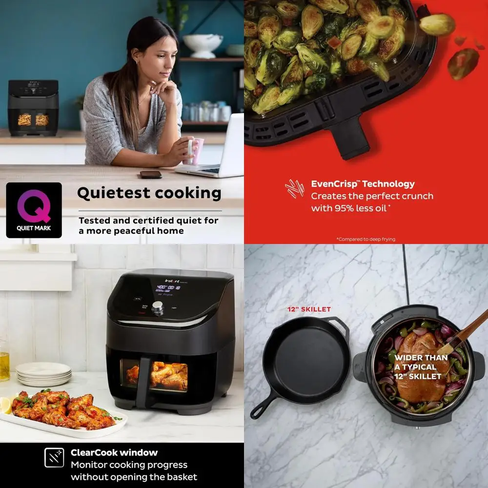 

Аэрофритюрница ClearCook на 6 кварт с индивидуальными программами: для хрустящей обжарки, гриля, запекания, сушки, выпечки, разогрева