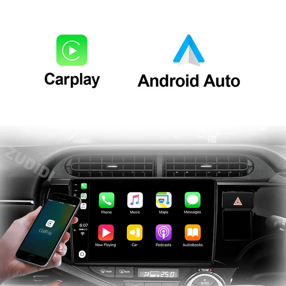 Android Auto Radio For Toyota Aqua 2011-2017 Car Stereo Multimedia Audio Video Player GPS Navigation Carplay 2 din DVD
