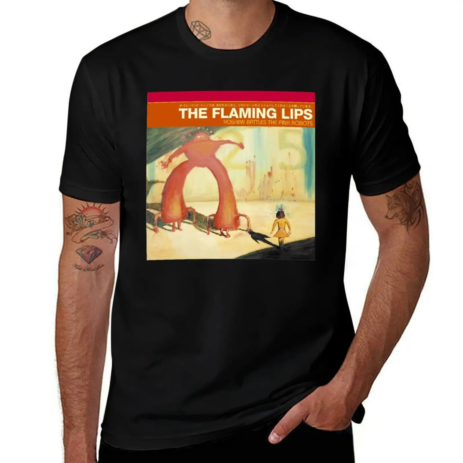 

Flaming Lips Yoshimi Battles The Pink Robots Sticker T-Shirt oversizeds oversized graphic tee cotton t shirt men