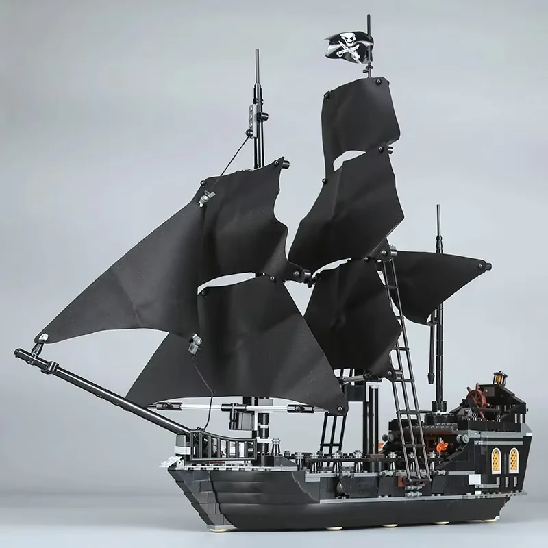 

Pirates The Black Pearl Queen Anne's Revenge Ship Boat Fit 4195 4184 Model Building Block Moc Caribbean POTC Toys Christmas Gift
