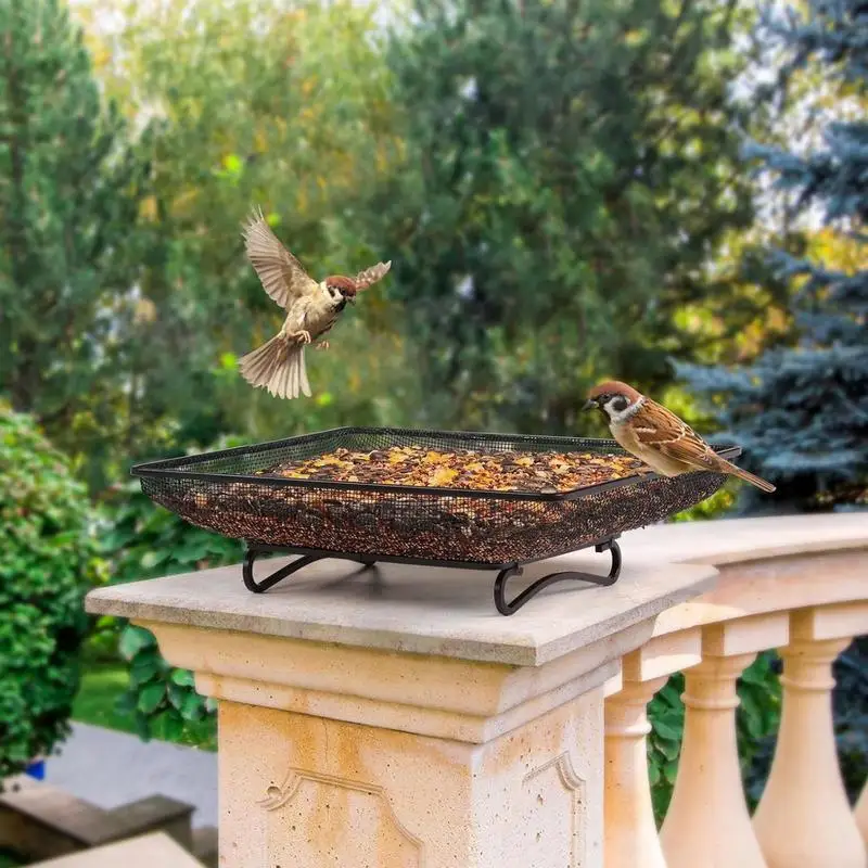 

Bird Feeders for Outdoors Outdoor Bird Feeders Ground Tray Metal Mesh Bowl Feeding Supplies Station for Bunny Crow