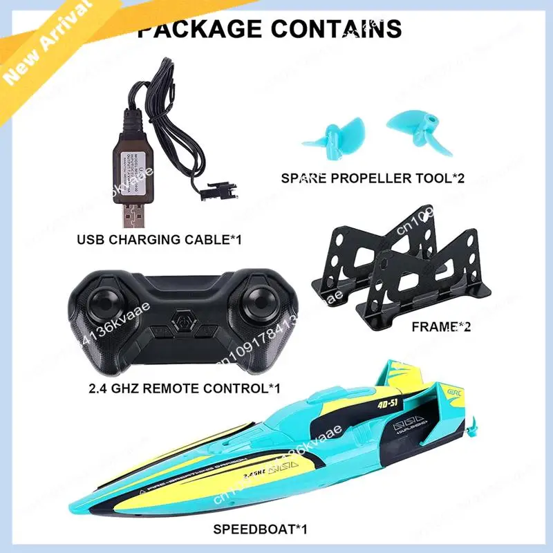 M01K S1 2.4G High-Speed Remote Control Speedboat 30Km/H Waterproof Electric Remote Control Double Propoler
