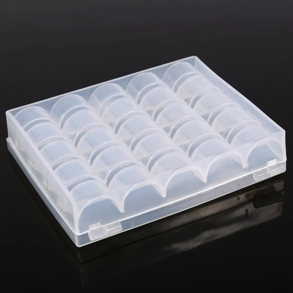 25 Slots Empty Bobbins Spools Box Sewing Machine Bobbin Case Covers Sewing Goody Sewing Accessories