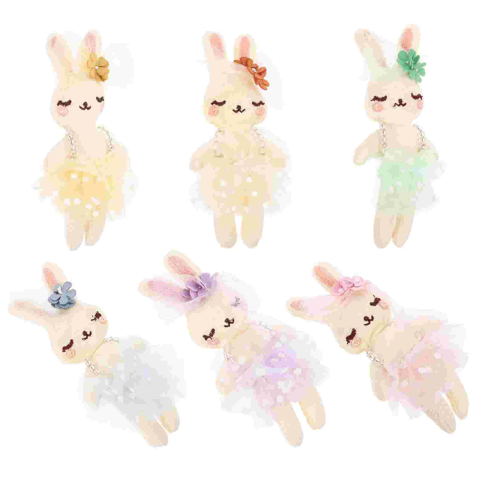 

6 Pcs Rabbit DIY Material Clothing Supplies Headband Accessories Ornament Projects Cotton Small Bunny