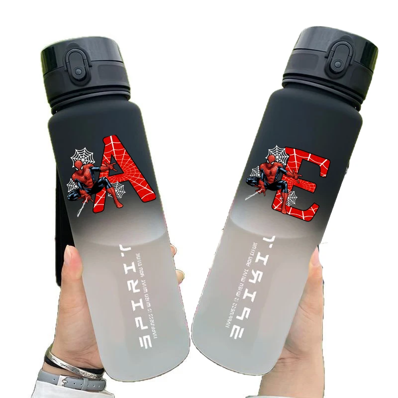 

800ml Marvels Spidermans Sports Transparent Water Bottle Portable Gym Travel Clear Leakproof Drinking Bottle Frosted Bottle Gift