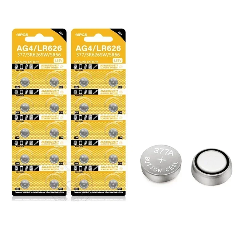 10-100PCS NEW AG4 LR626 1.55V Alkaline Watch Battery 377 SR626 177 626A 377A CX66W for Toy Calculator Car Key Clock Button Cell