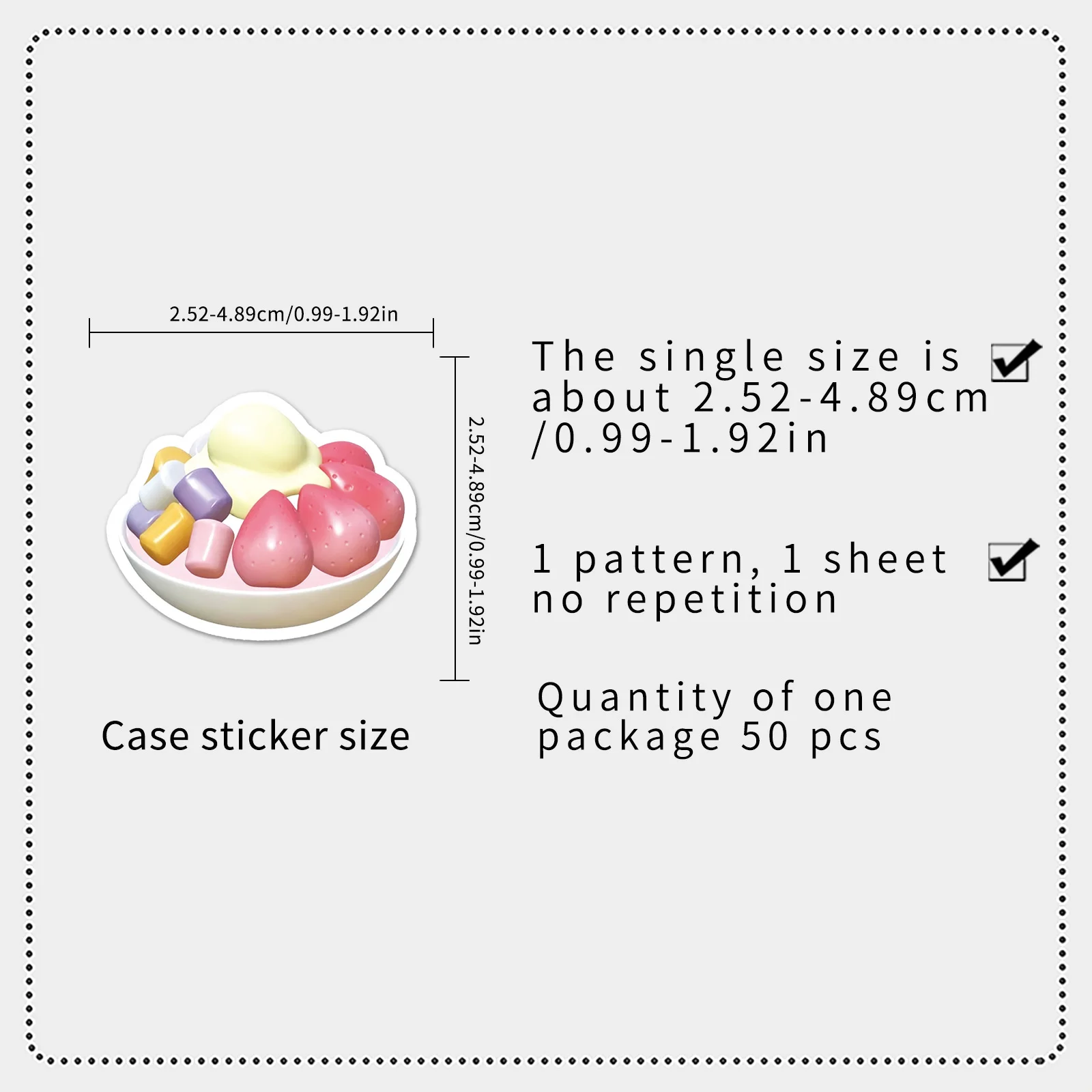 50/100PCS Cartoon Delicious Dim Sum Sticker 3D Food Cake Bread Food Waterproof DIY Decorative Notebook Sticker