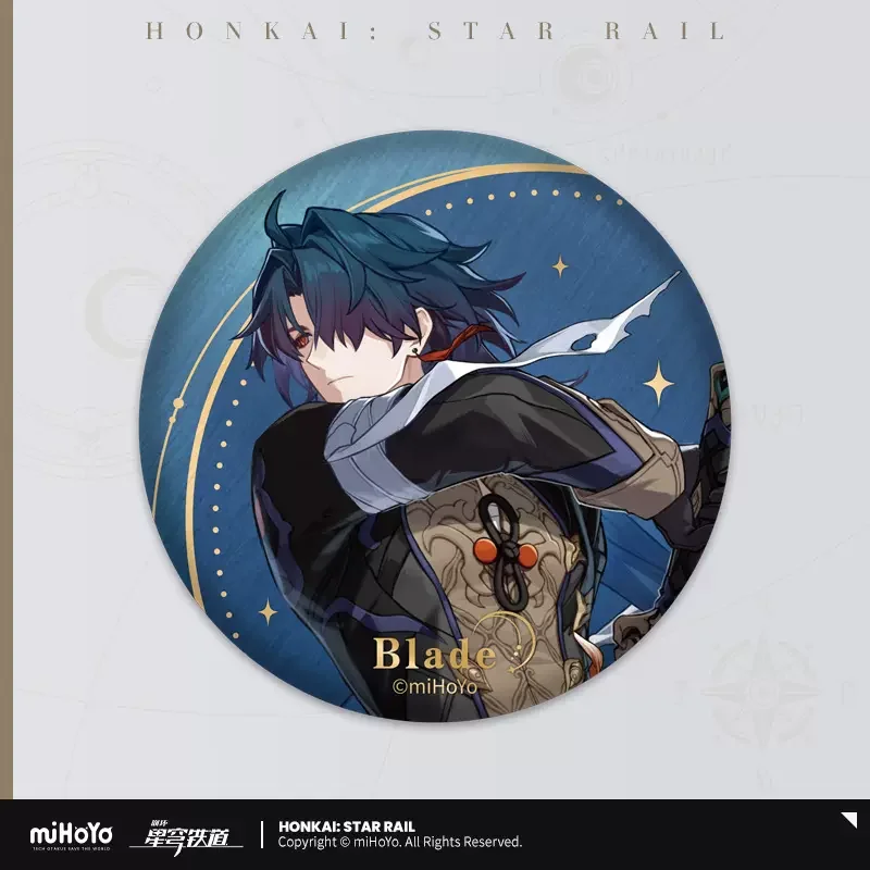 Sunsyea Honkai Star Rail Oficial Merch MiHoyo, Autêntica Série Temática, Blade Badge, Original, Substituível, 5 pcs