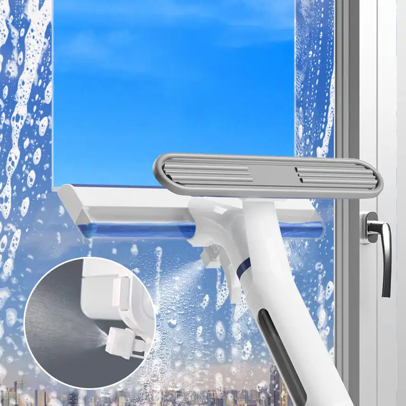 

Retractable Window Cleaner with Sprayer & Sewage Containers Window Washer Glass Cleaning Brush Household Kitchen Cleaning Tools