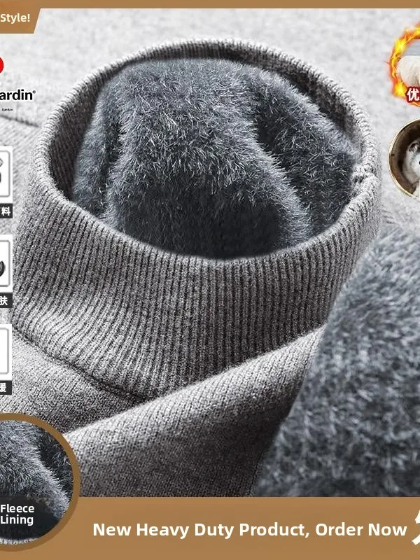 

Мужской зимний свитер Pierre Cardin с высоким воротником, на флисовой подкладке, утолщенный, шерстяной, модный, городской стиль, с длинными рукавами, для бизнеса и повседневной носки.