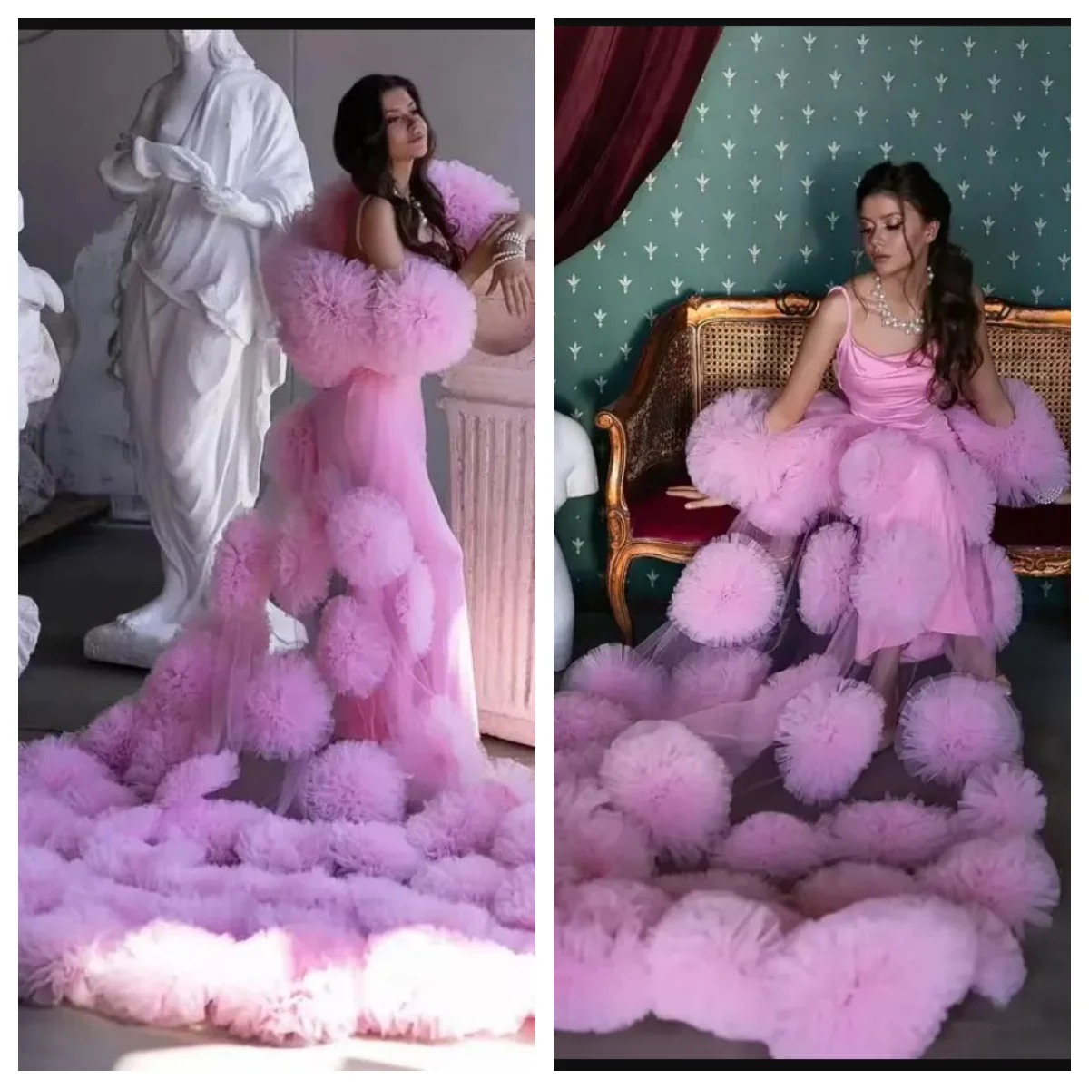 

tulle Long Women Maxi coat With Floral Jacket Beautiful 3D Hanmade Flower cloak Bridal cape wraps