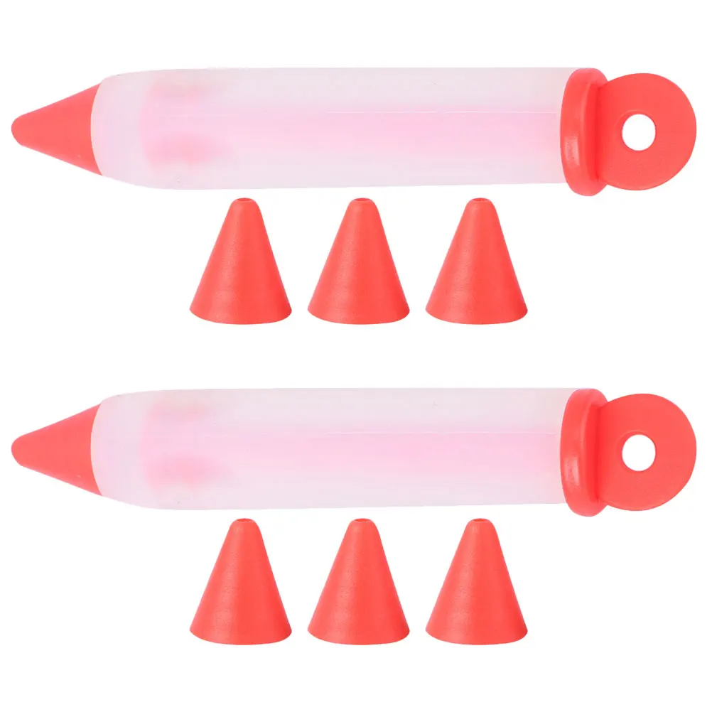 

2Sets Cream Decorating Pen Silicone Cake Decorating Pens Reusable Flexible Baking Decoration Tool Kit Dessert Chocolate Writing