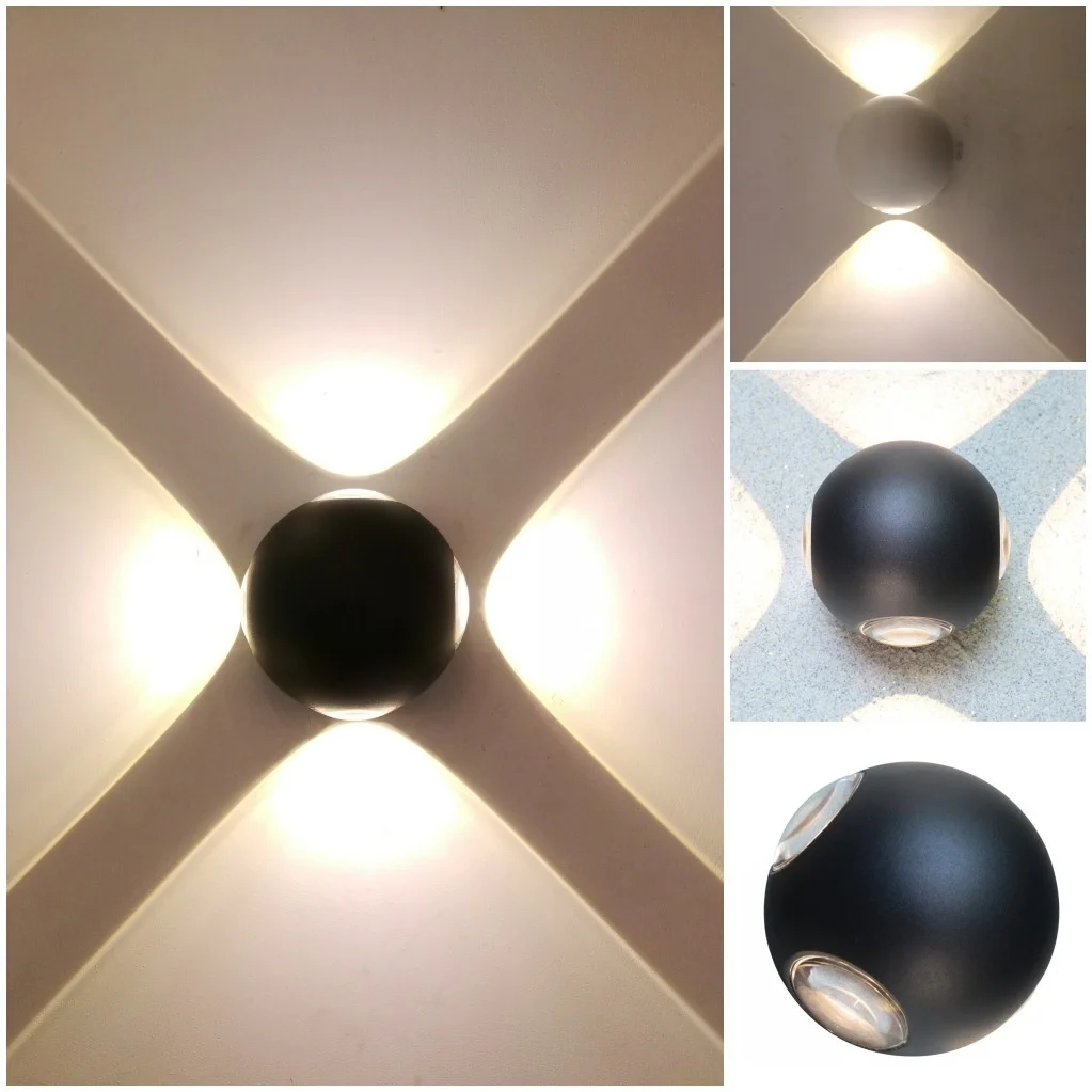 Outdoor waterproof aluminum wall lamp is luminous on all sides. Living room corridor aisle lamp circular led wall lamp