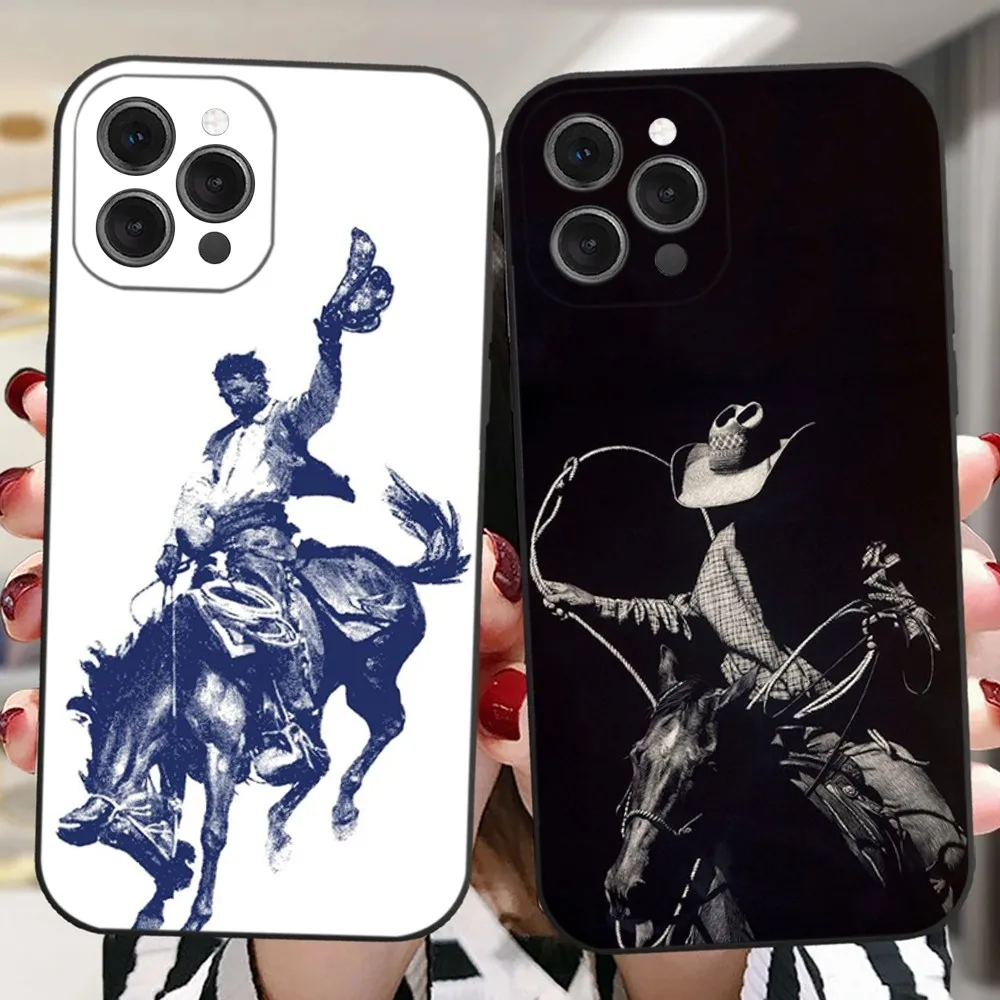 

Extreme Sport Rodeo Cowboy Lasso Phone Case For iPhone 16,15,14,13,12,11 Plus,Pro,Max,XR,XS,X,7,8 Plus,SE,Mini Silicone Soft
