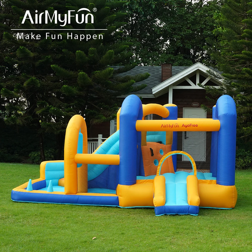 AirMyFun Customizable Inflatable Bouncy House With Slide | 420D+840D Oxford Fabric Funny Games Kids Play Castle